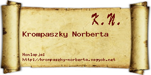 Krompaszky Norberta névjegykártya